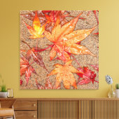 Toile Feuilles rouges dans la pluie (Insitu(Salon))