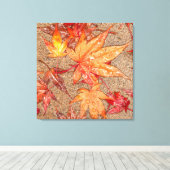 Toile Feuilles rouges dans la pluie (Insitu (Plancher de Bois))