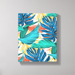 Toile Feuilles Tropicales Exotiques