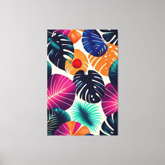 Toile Feuilles tropicaux (Recto)