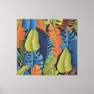 Toile Feuilles tropicaux, motif sans couture fleurie.