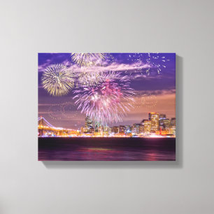 Toile Feux d'artifice de nouvelle année de San Francisc