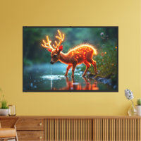 Feux magiques de Noël jeune cerf