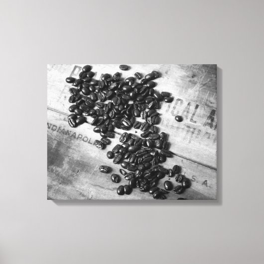 Toile Fèves de café noir et blanc sur un vieux cadran 16 (Recto)