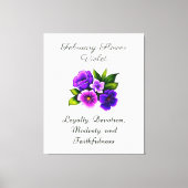 Toile Février Mois de naissance Violet Fleur Delicet Flo (Recto)