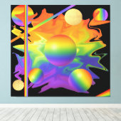 Toile Fierté fabuleuse - Sphères vibrants en danse cosmi (Insitu (Plancher de Bois))