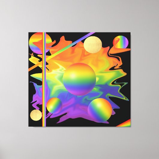 Toile Fierté fabuleuse - Sphères vibrants en danse cosmi (Recto)