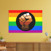 Toile FIERTÉ LGBTQ (POC Fist Pride) (Insitu(Salon))