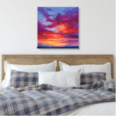 Toile Fiery Orange Purple Abstract Landscape Canvas Prin (Insitu(Chambre))