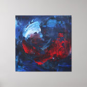 Toile Fiery Red Blue Bold Abstract Wall Art (Recto)