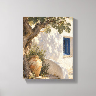 Toile Figue par un mur blanchi à la chaux Canva Méditerr