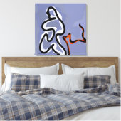 Toile Figure avec Feline : bleu Abstrait, orange, B & W (Insitu(Chambre))