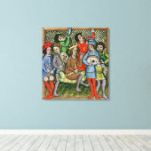 Toile Figure couronnée assise entourée de musiciens (Insitu (Plancher de Bois))