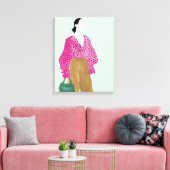 Toile Figure de mode debout - Pointe Polka haut (Insitu(Salon))