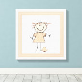 Toile Figure mignonne fille (Insitu (Plancher de Bois))