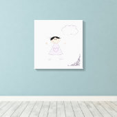 Toile Figure mignonne fille (Insitu (Plancher de Bois))