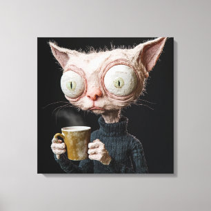Toile Figure obtenue au chat avec une Mug
