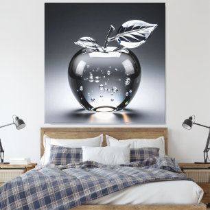 Toile Figurine de pomme en cristal avec design clair