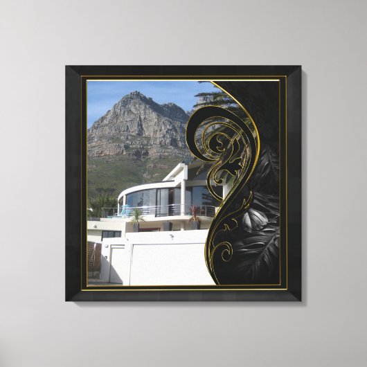 Toile Filigree Abstrait d'or noir (Recto)