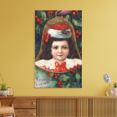 Toile Fille à Santa Hat dans Bell (Insitu(Salon))