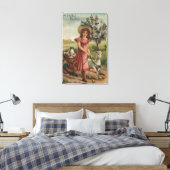 Toile Fille Agneau de marche, poussin et coq (Insitu(Chambre))