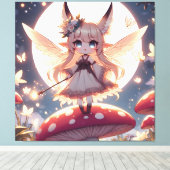 Toile Fille Anime Pixie Hippie Lune Fée (Insitu (Plancher de Bois))