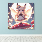Toile Fille Anime Pixie Hippie Lune Fée (Insitu (Plancher de Bois))