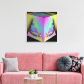 Toile Fille assise dans un cube pyramidal (Insitu(Salon))
