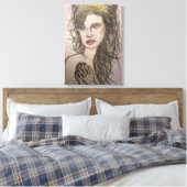 Toile fille aux cheveux de ruche priant (Insitu(Chambre))