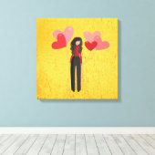 Toile Fille avec ballons géant (Insitu (Plancher de Bois))