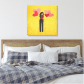 Toile Fille avec ballons géant (Insitu(Chambre))