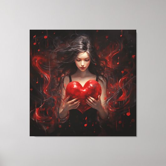 Toile Fille avec coeur (Recto)