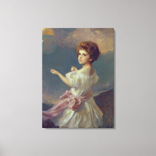 Toile Fille avec des ballons