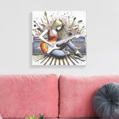 Toile Fille avec des vibes musicales (Insitu(Salon))