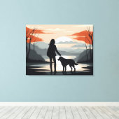 Toile Fille avec le chien (Insitu (Plancher de Bois))