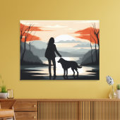 Toile Fille avec le chien (Insitu(Salon))
