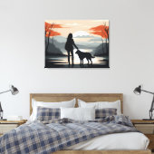 Toile Fille avec le chien (Insitu(Chambre))