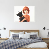 Toile Fille avec le chien (Insitu(Chambre))
