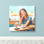 Toile Fille avec pause café (Insitu (Plancher de Bois))