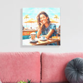 Toile Fille avec pause café (Insitu(Salon))
