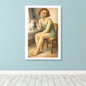 TOILE FILLE AVEC SON CHAT (Insitu (Plancher de Bois))