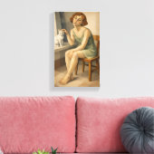 TOILE FILLE AVEC SON CHAT (Insitu(Salon))