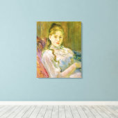 Toile Fille avec un chat (par Berthe Morisot) (Insitu (Plancher de Bois))
