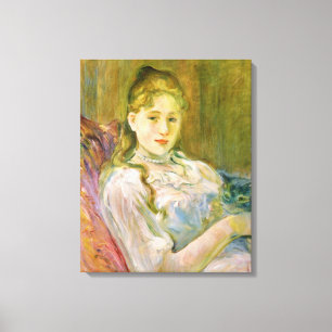 Toile Fille avec un chat (par Berthe Morisot)