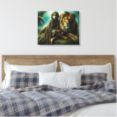 Toile Fille avec un lion (Insitu(Chambre))
