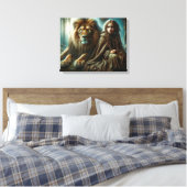 Toile Fille avec un lion (Insitu(Chambre))