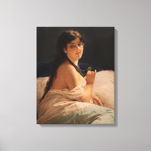 Toile Fille avec un médaillon (par Gerolamo Induno) (Recto)