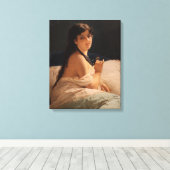 Toile Fille avec un médaillon (par Gerolamo Induno) (Insitu (Plancher de Bois))