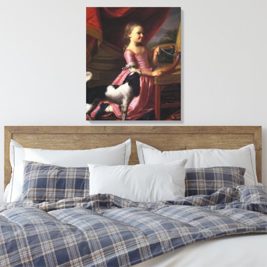 Toile Fille avec un oiseau et un chien (John Singleton C (Insitu(Chambre))