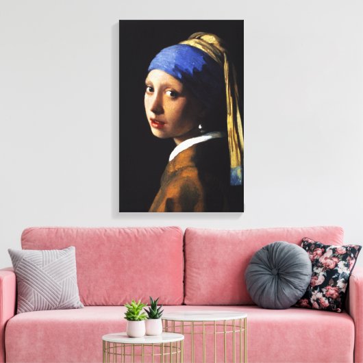 Toile Fille avec un papier peint à perle (Insitu(Salon))